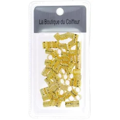 La Boutique du Coiffeur Anneaux bijoux cheveux doré petit modèle Best