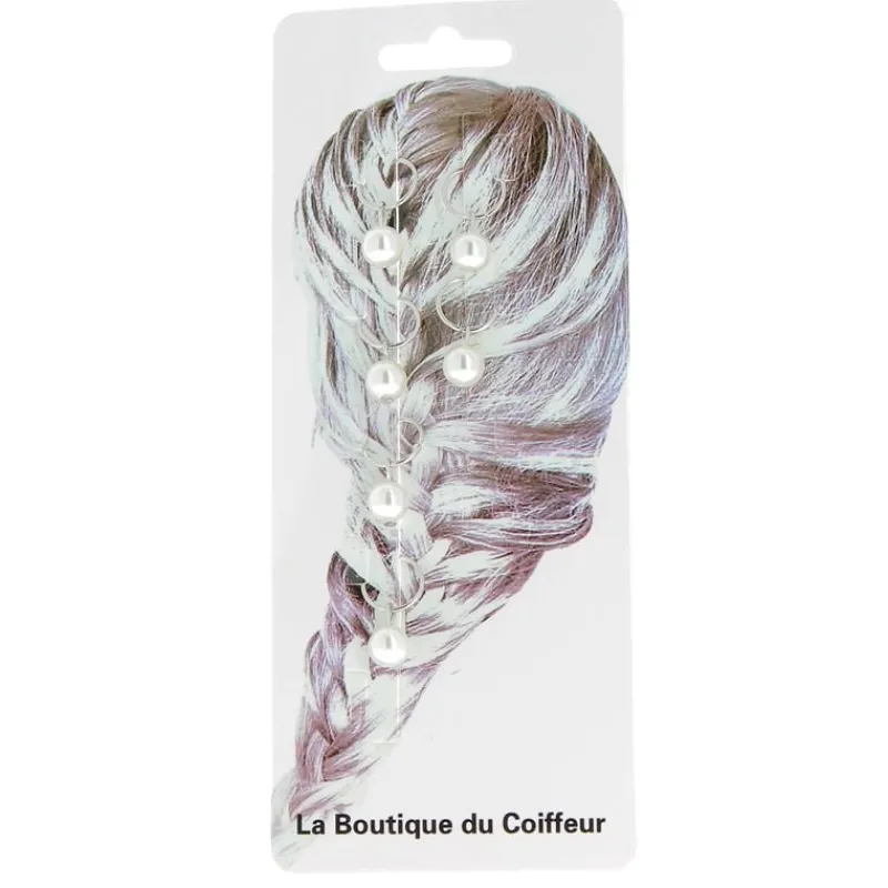 La Boutique du Coiffeur Anneaux métal pour tresses perle Best