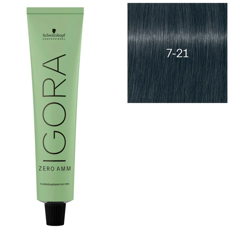 Schwarzkopf Professional Coloration Igora Zero Amm 7-21 blond irisé cendré Online