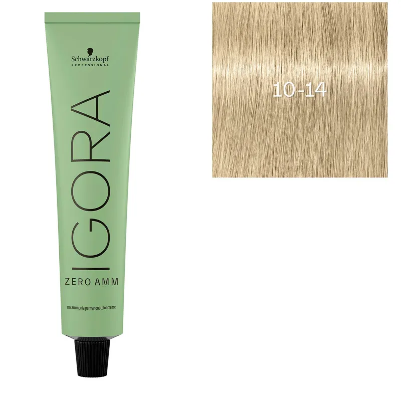 Schwarzkopf Professional Coloration Igora Zero Amm 10-14 blond très très clair cendré beige Clearance