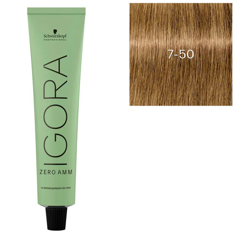 Schwarzkopf Professional Coloration Igora Zero Amm 7-50 blond cover doré Outlet