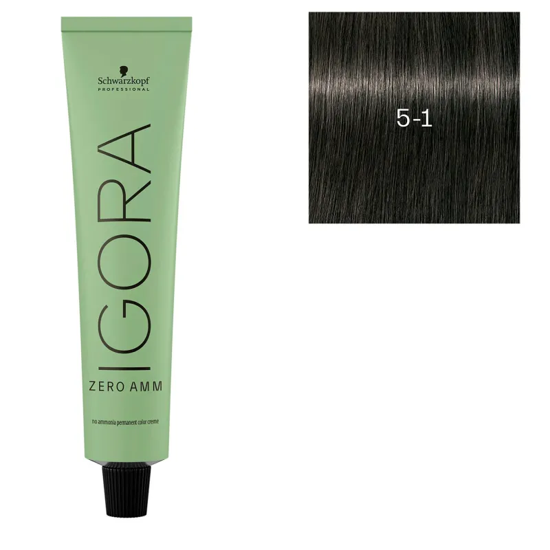 Schwarzkopf Professional Coloration Igora Zero Amm 5-1 châtain clair cendré Outlet