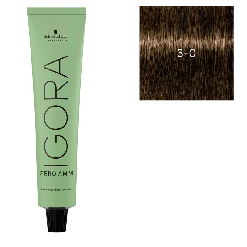 Schwarzkopf Professional Coloration Igora Zero Amm 3-0 châtain foncé naturel Sale