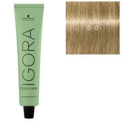 Schwarzkopf Professional Coloration Igora Zero Amm 8-0 blond clair naturel Best
