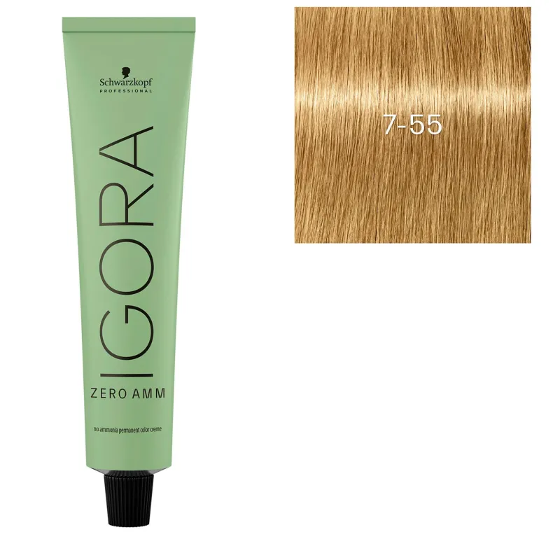 Schwarzkopf Professional Coloration Igora Zero Amm 7-55 blond doré extra Outlet