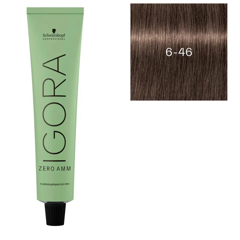 Schwarzkopf Professional Coloration Igora Zero Amm 6-46 blond foncé beige chocolat Online