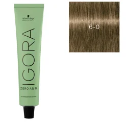 Schwarzkopf Professional Coloration Igora Zero Amm 6-0 blond foncé naturel Hot
