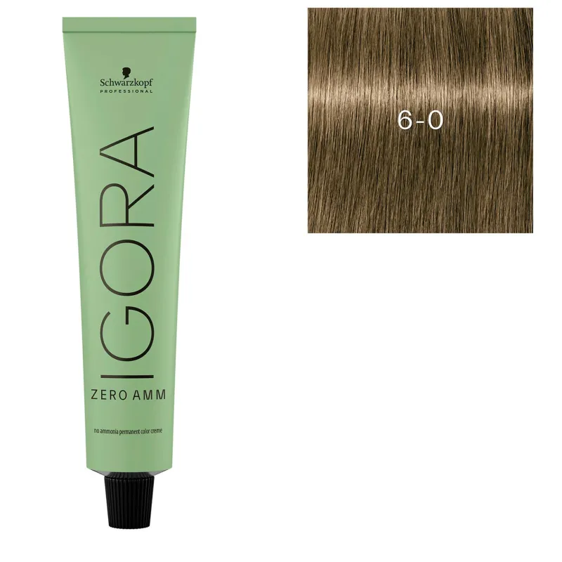Schwarzkopf Professional Coloration Igora Zero Amm 6-0 blond foncé naturel Hot