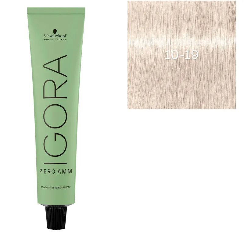 Schwarzkopf Professional Coloration Igora Zero Amm 10-19 blond très très clair cendré violet New
