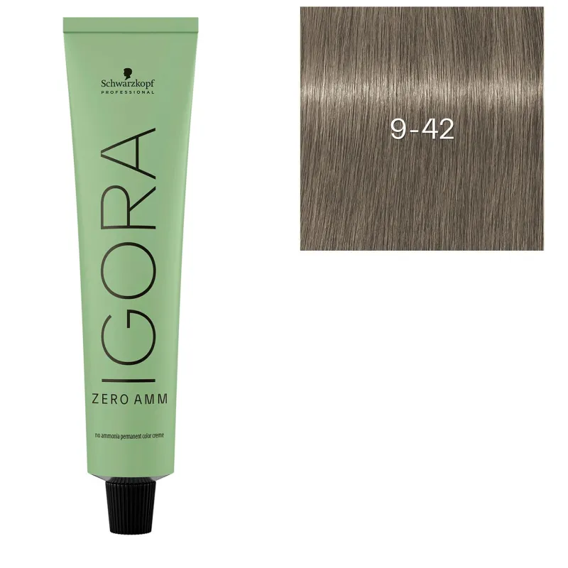 Schwarzkopf Professional Coloration Igora Zero Amm 9-42 blond très clair beige irisé Best