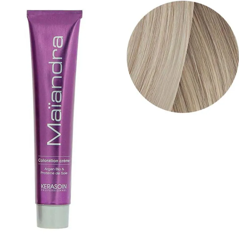 Kerasoin Professionnel Coloration permanente Maïandra 12.1 super éclaircissant très blond cendré Hot