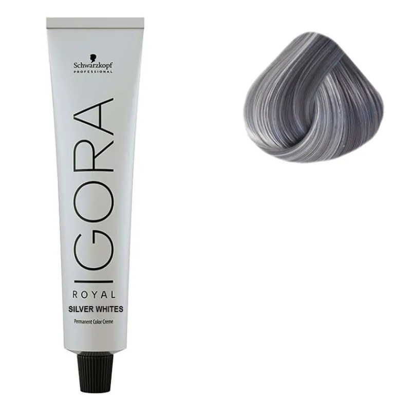 Schwarzkopf Professional Coloration pour cheveux blancs et gris Igora Royal Silver White gris lilas Hot