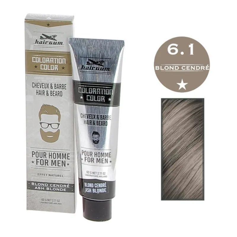 Hairgum Coloration pour homme cheveux & barbe 6.1 blond cendré Outlet