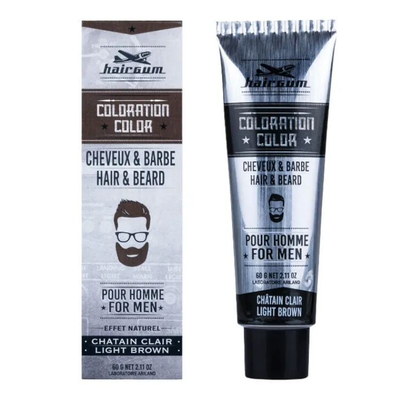 Hairgum Coloration pour homme cheveux & barbe 5.1 châtain clair