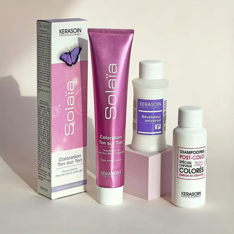 Kerasoin Professionnel Coloration ton sur ton Solaïa 5.35 châtain clair doré acajou Discount