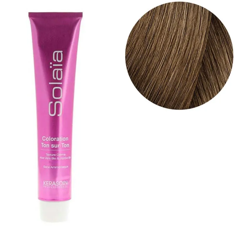 Kerasoin Professionnel Coloration ton sur ton Solaïa 7.3 blond doré New