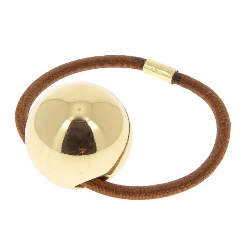 La Boutique du Coiffeur Elastique boule Doré Clearance