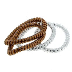 La Boutique du Coiffeur Elastiques scoubidou fins bronze et argenté