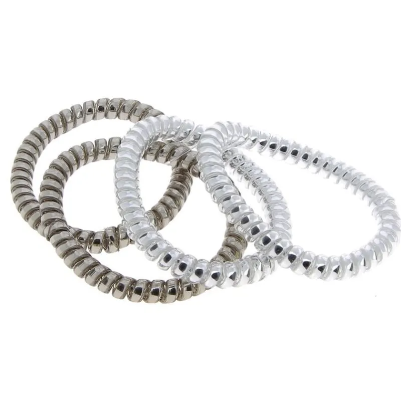 La Boutique du Coiffeur Elastiques scoubidou fins gris et argenté Best