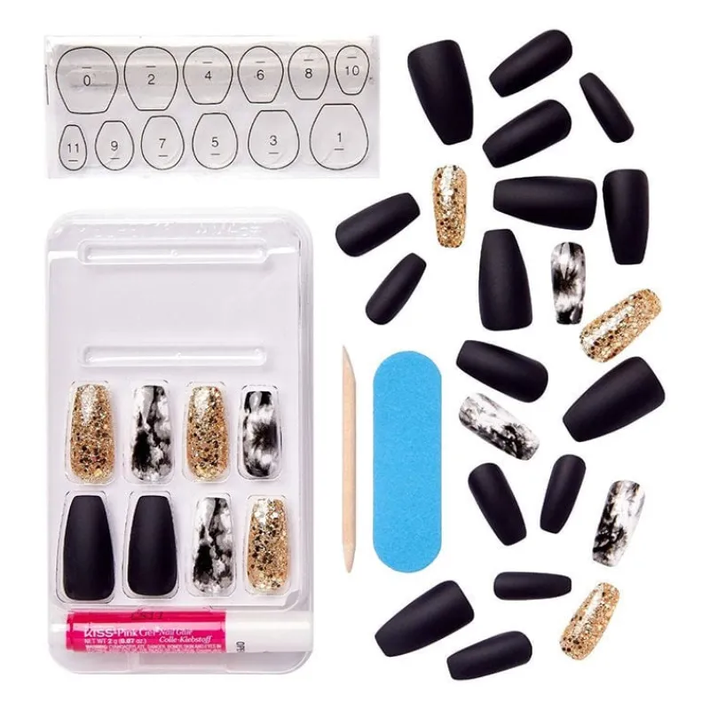 Kiss Faux ongles Voguish Fantasy fantasy tie dye taille long Sale