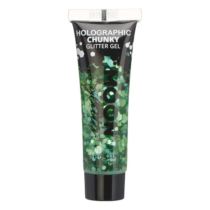 Moon Creations Gel holographique à grosses paillettes Moon Glitter vert Clearance