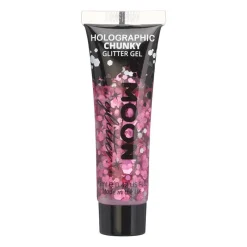 Moon Creations Gel holographique à grosses paillettes Moon Glitter rose Hot