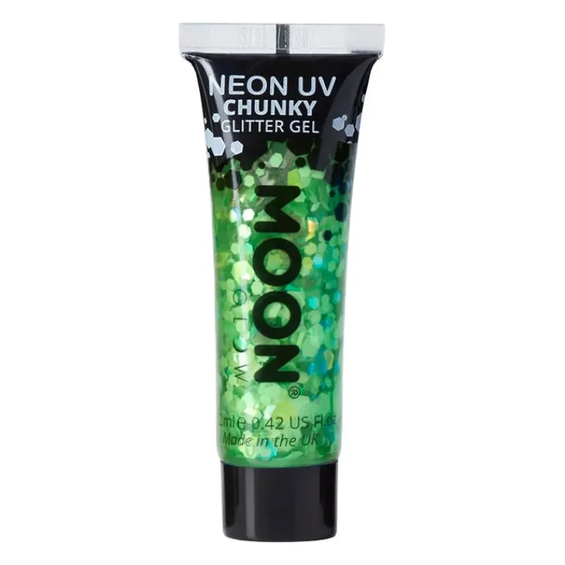 Moon Creations Gel néon à grosses paillettes Moon Glow vert Best