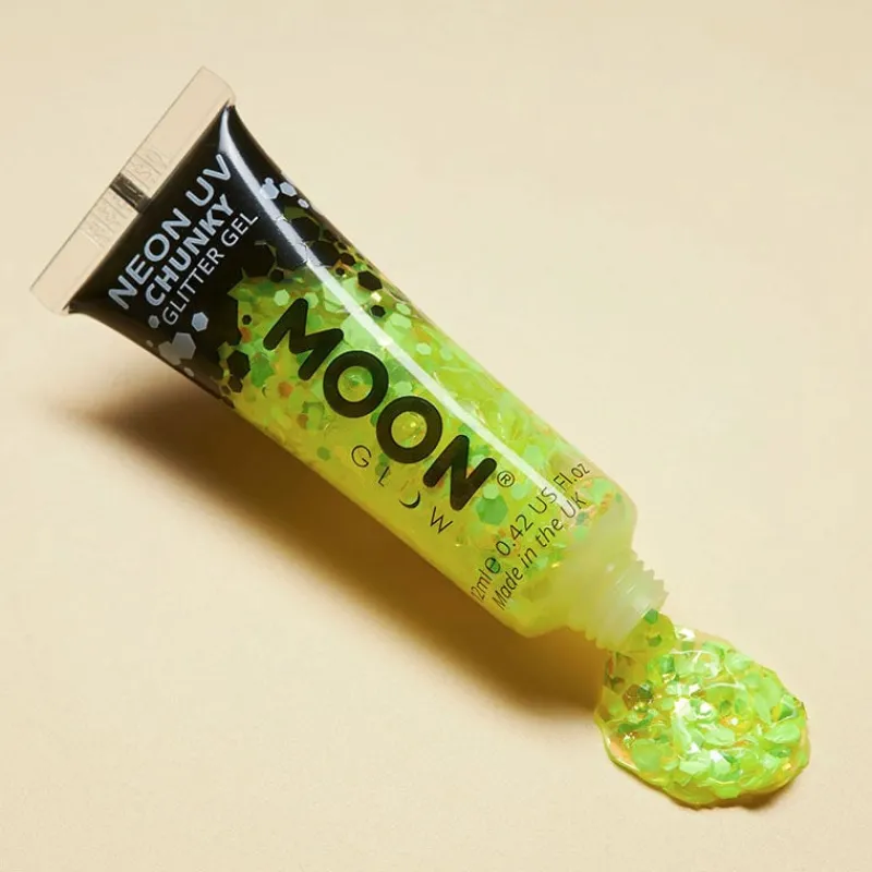 Moon Creations Gel néon à grosses paillettes Moon Glow jaune Sale