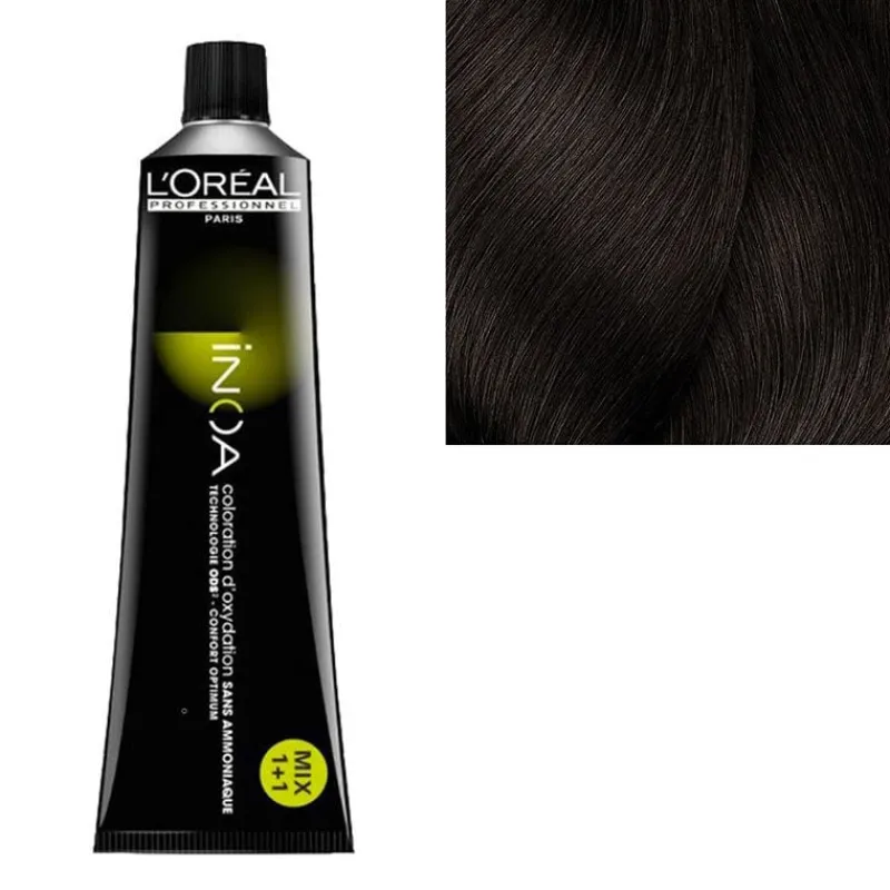 L’Oréal Professionnel Paris Inoa Coloration sans ammoniaque 4.15 châtain cendré acajou Clearance