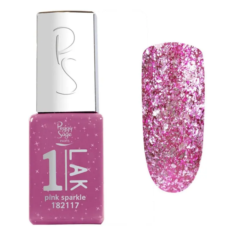 Peggy Sage 1-LAK vernis semi-permanent 3 en 1 pink sparkle Hot