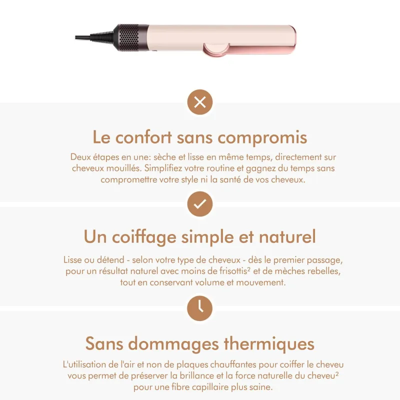 Dyson Lisseur séchant Airstrait rose ceramique Outlet