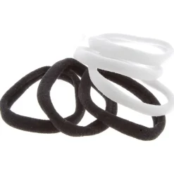 La Boutique du Coiffeur Lot de 6 élastiques XXL en mousse noir et blanc New