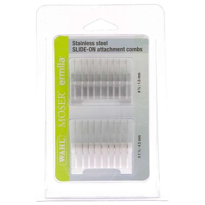 Moser Lot de 2 Sabots pour tondeuse Wahl Ermila 1400 Métal 1,5 et 4,5 mm New