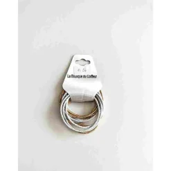 La Boutique du Coiffeur Lot élastiques mousse blanc noir beige marron Clearance