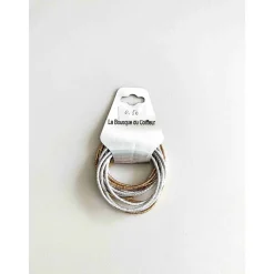 La Boutique du Coiffeur Lot élastiques mousse blanc noir beige marron Clearance