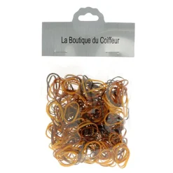 La Boutique du Coiffeur Mini élastiques silicone marrons Discount