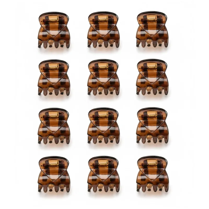 La Boutique du Coiffeur Mini pinces croco marrons 1cm Best