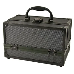 La Boutique du Coiffeur Mini valise make-up en alu noire Clearance