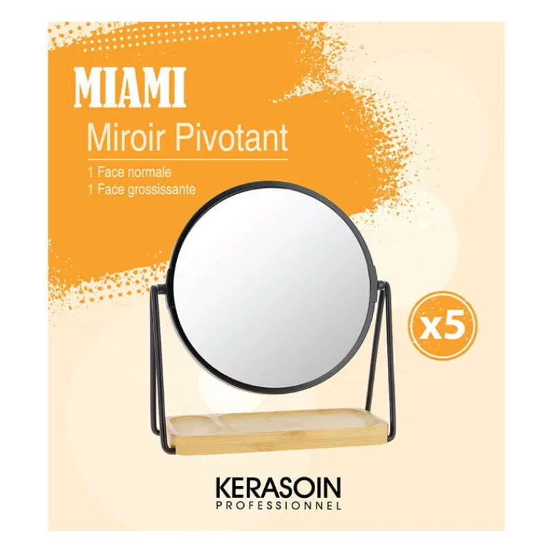 Kerasoin Professionnel Miroir double face sur pied grossissant x 5 Miami