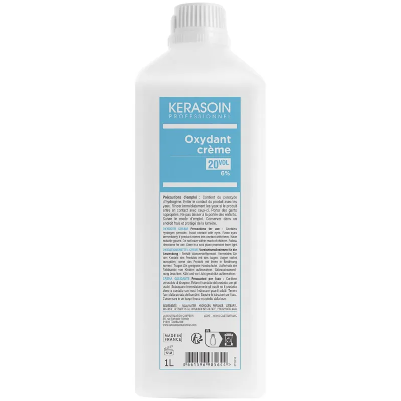 Kerasoin Professionnel Oxydant crème 20 volumes 6% 1000ml