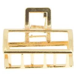 La Boutique du Coiffeur Petite pince croco métallique rectangle dorée Discount