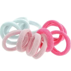 La Boutique du Coiffeur Petits élastiques mousse roses et blancs pailletés Hot