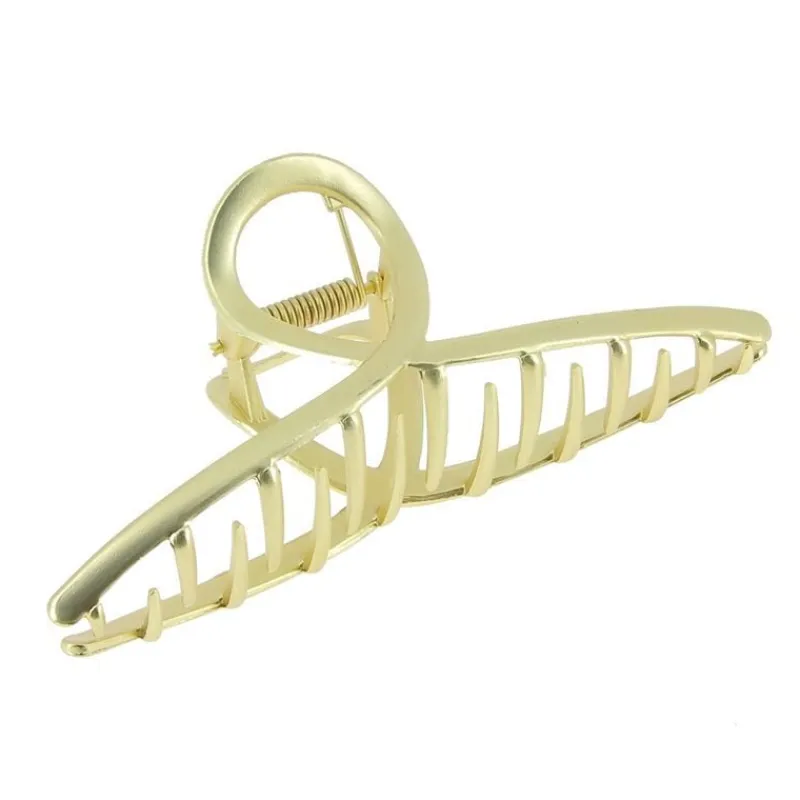 La Boutique du Coiffeur Pince croco métallique infini doré mat Hot