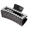 La Boutique du Coiffeur Pince croco rectangle à perles noir Hot