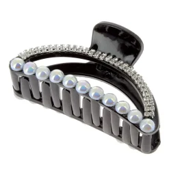 La Boutique du Coiffeur Pince croco strass et perles demi lune Online