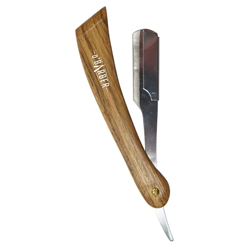 Jacques Seban Rasoir manche en bois naturel à lame interchangeable O'Barber Hot