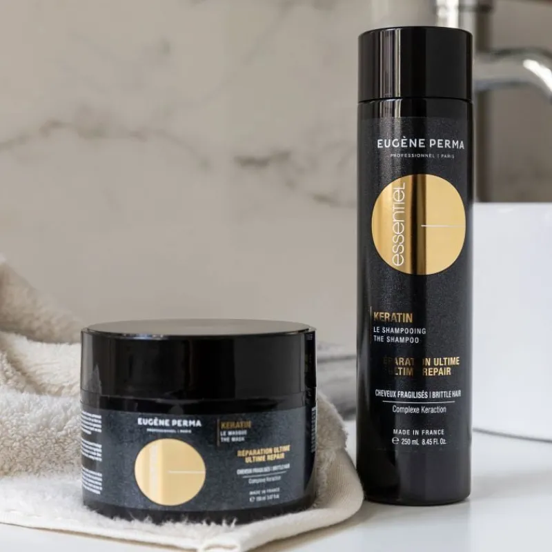 Eugene Perma Professionnel Rituel réparateur shampooing et masque Essentiel Keratin shampooing 250ml + masque 500ml Sale