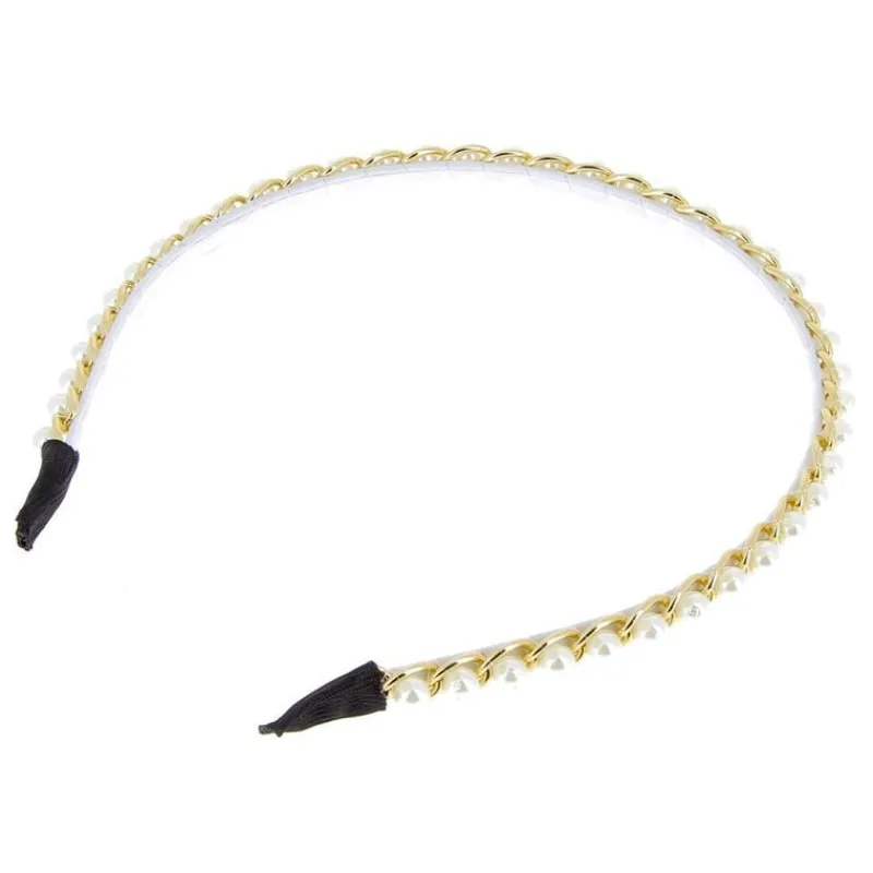 La Boutique du Coiffeur Serre-tête à perles et chaînette Online