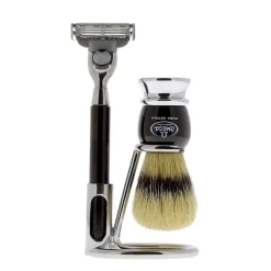 Omega Set de rasage 3 pièces pour homme Blaireau