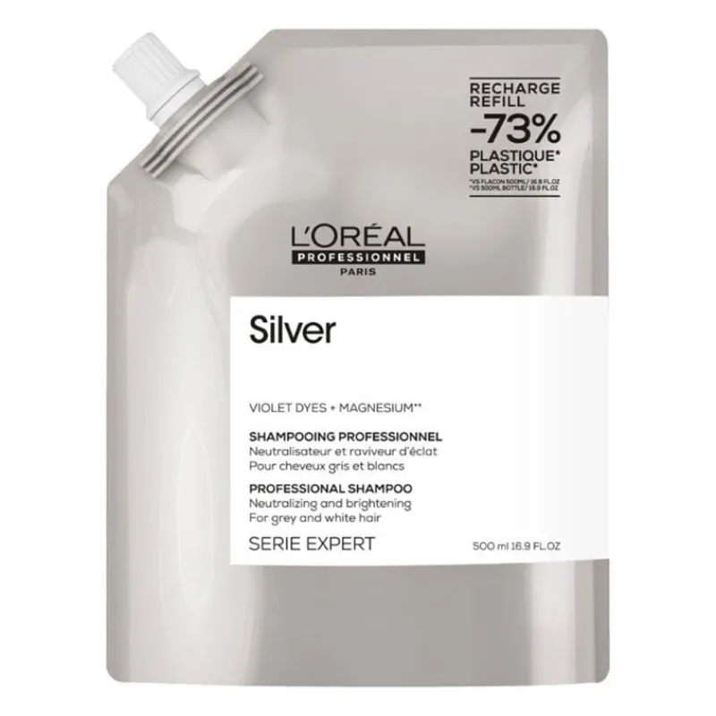 L’Oréal Professionnel Paris Shampooing déjaunissant Silver recharge 500ml New
